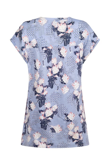 SUMMER JERSEY WOVEN MIX TUNIC BLUE MLT 6