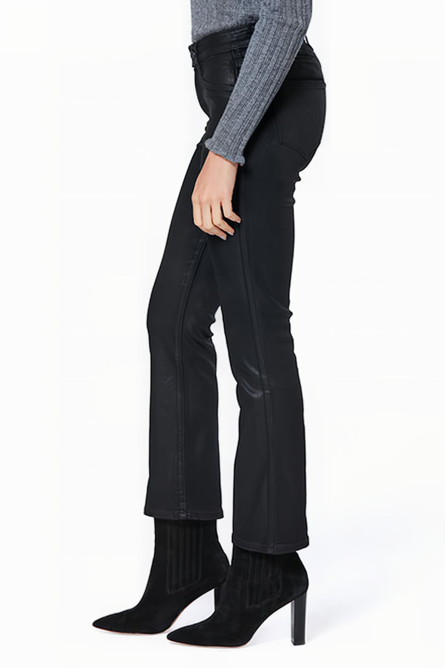 CLAUDINE DOUBLE BTN JOXXI PKT BLACK FOG LUXE COATING 3