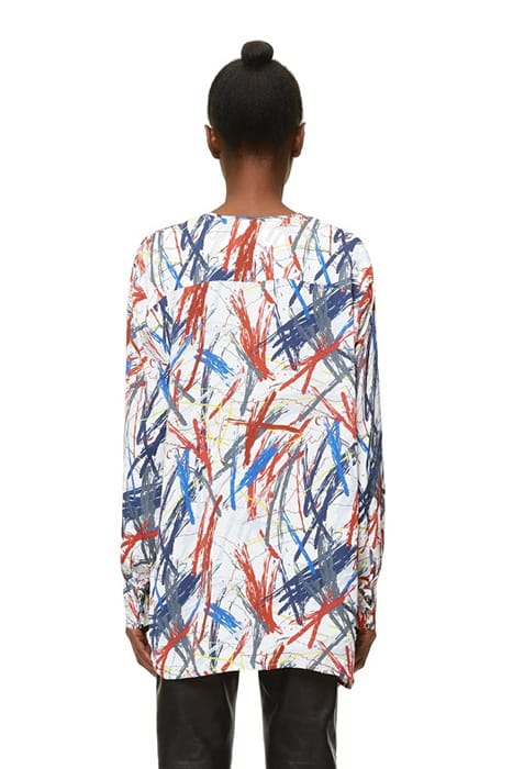 WOMEN'S PRINTED BLOUSE BRUSH PRINT 2