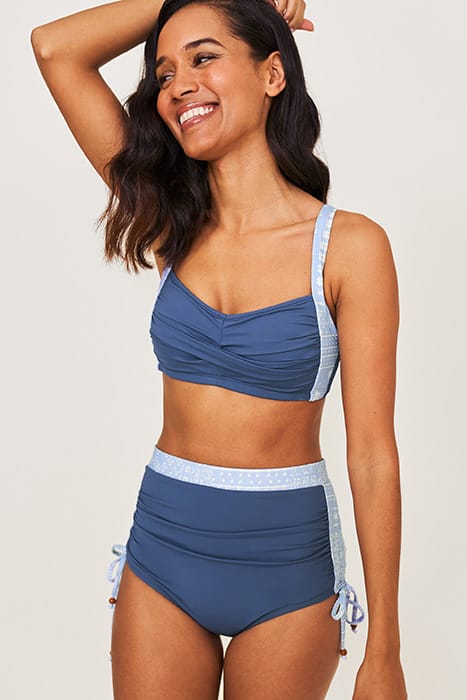PATCHWORK PANEL BIKINI TOP MID BLUE 2