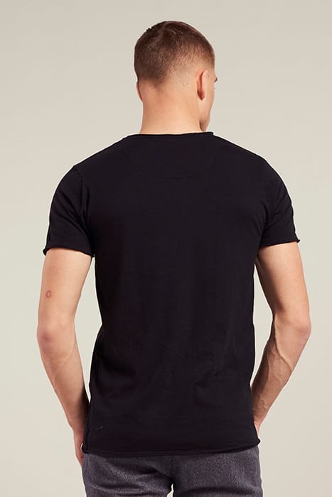 BASIC V-NECK TEE SLUB JERSEY BLACK 2