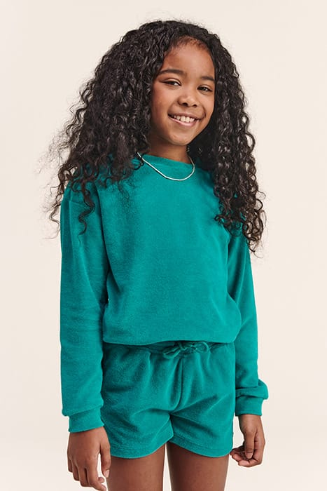 GIRLS MAUI TOWELING SHORT TROPIC GREEN 3