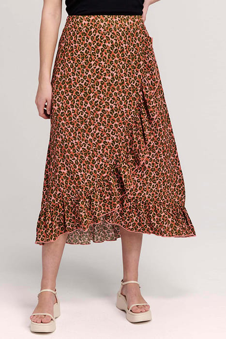 LADIES LOMBOK SKIRT TROPICAL TIGER STRAWBERRY PINK 1