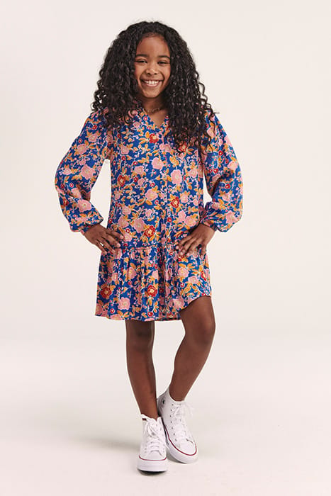 GIRLS TENERIFE DRESS MELTING FLOWER VICTORIA BLUE 3