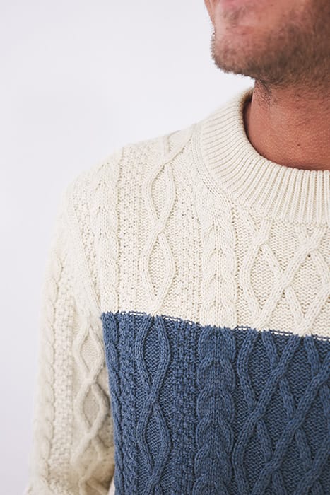 COLOUR BLOCK CABLE CREW NATURAL MULTI 4
