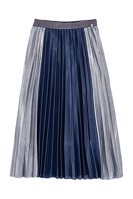 GIRLS’ NAVY AND SILVER PLEATED LONG SKIRT 1