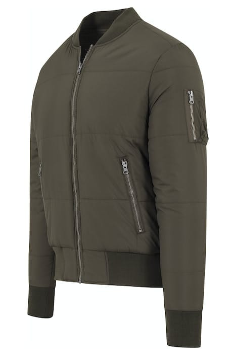 BASIC QUILT BOMBER JACKET OLIVE 8