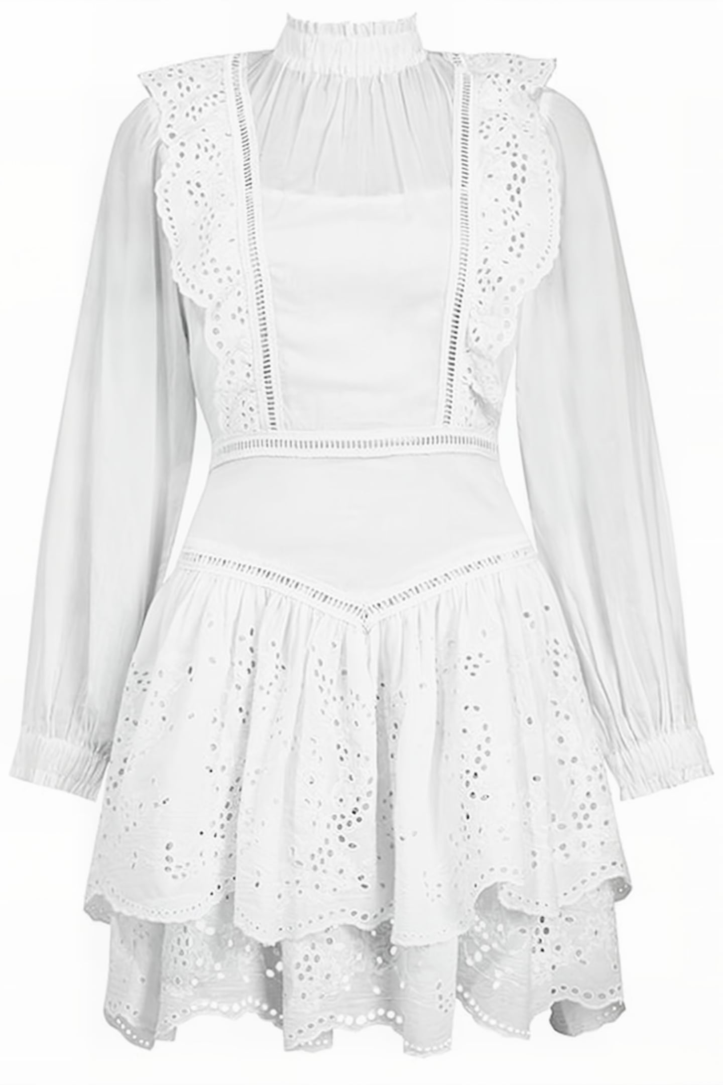 AISLYN BROIDERIE DRESS CHALK WHITE 6