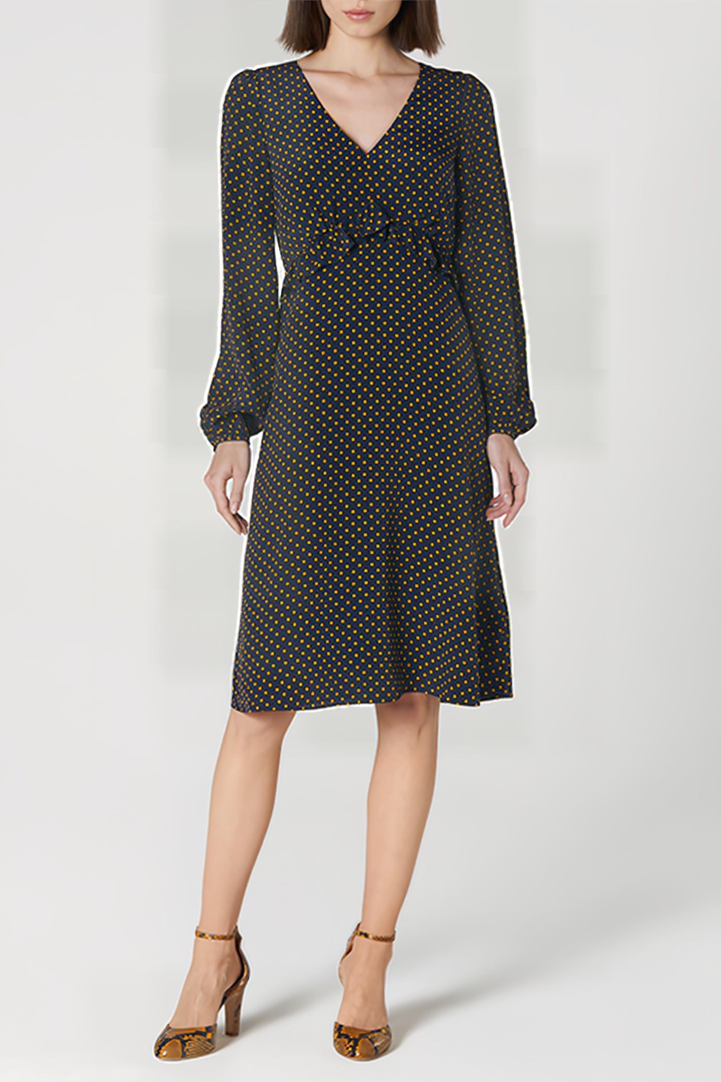 ZADIE MINI DRESS NAVY POLKA 2
