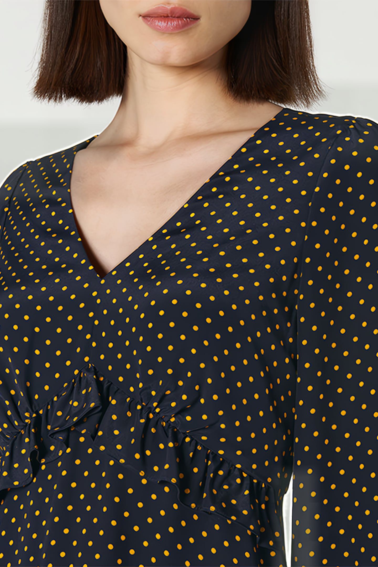 ZADIE MINI DRESS NAVY POLKA 4