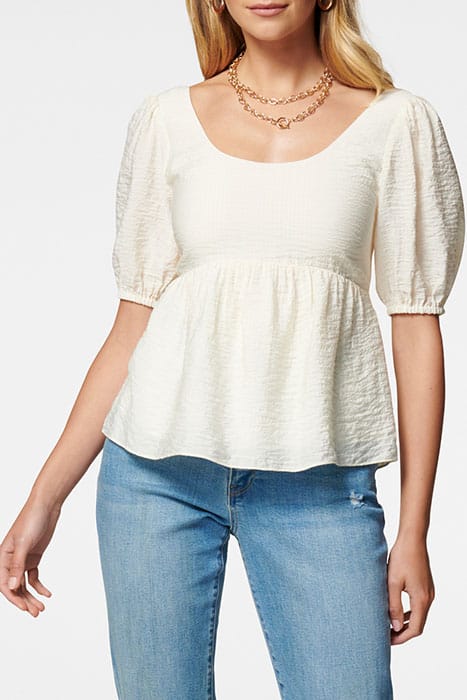 YASMINA PUFF SLEEVE BABYDOLL BLOUSE CREAM 2