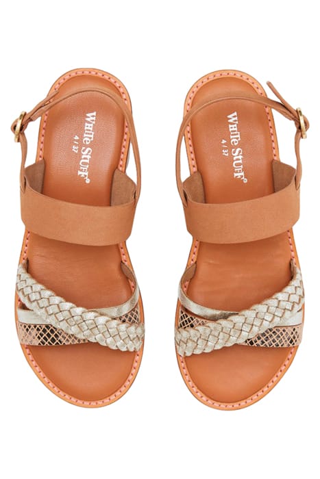 CRAFT LEATHER MINI WEDGE SILVER TONE METALLIC 3