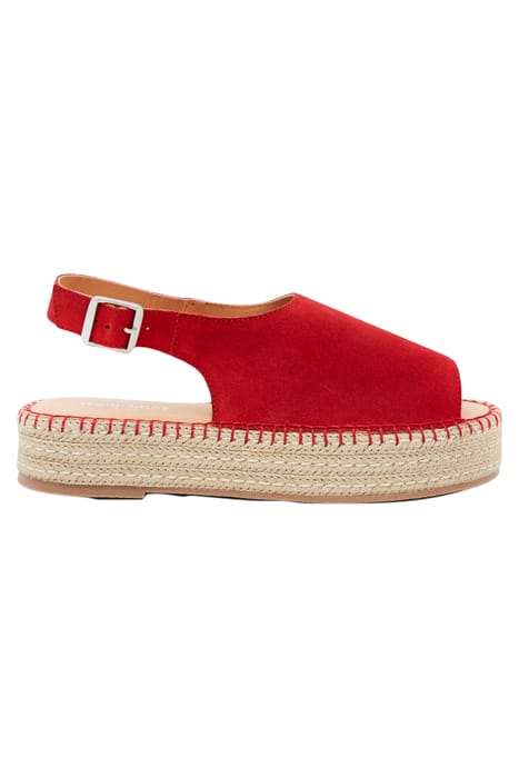 ROXANNE SUEDE FLATFORM DEEP RED 1