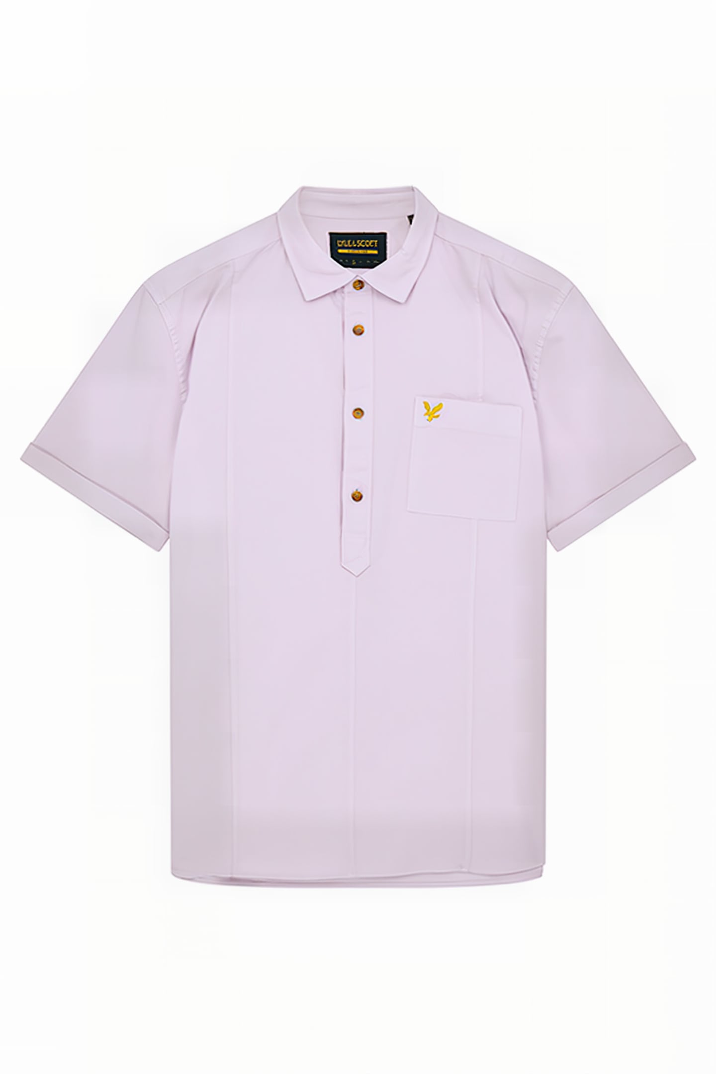 OVERDYED PANELLED OXFORD SS PULLOVER SHIRT LILAC SKY 5