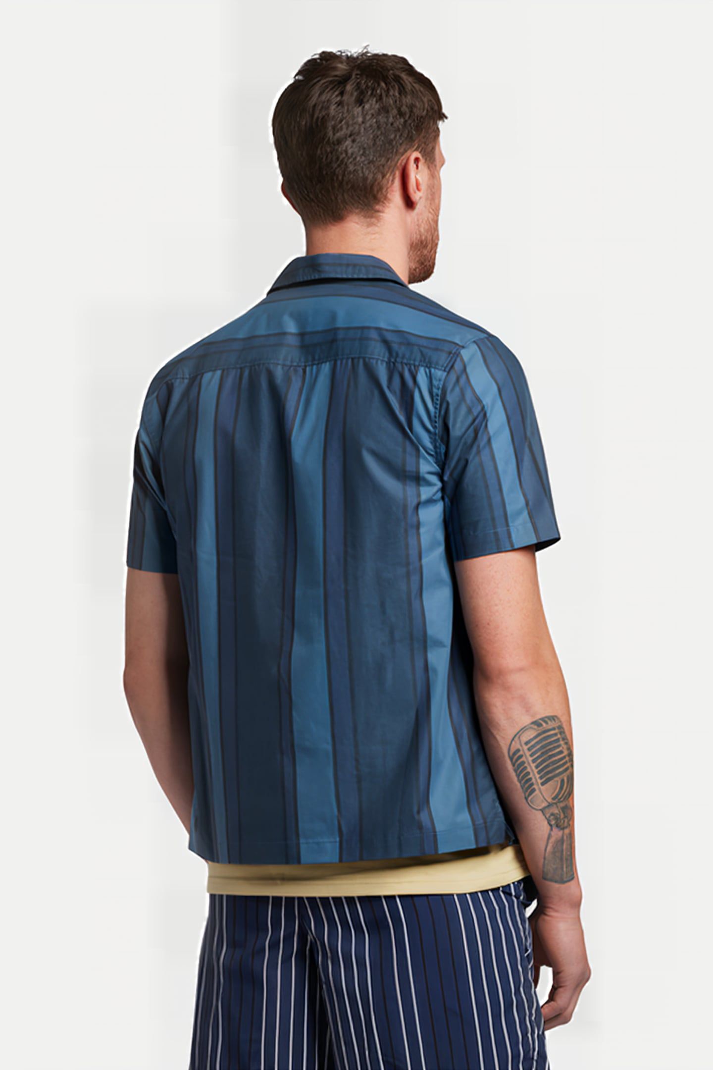 VERTICAL STRIPE RESORT SHIRT SLATE BLUE/ NAVY 2
