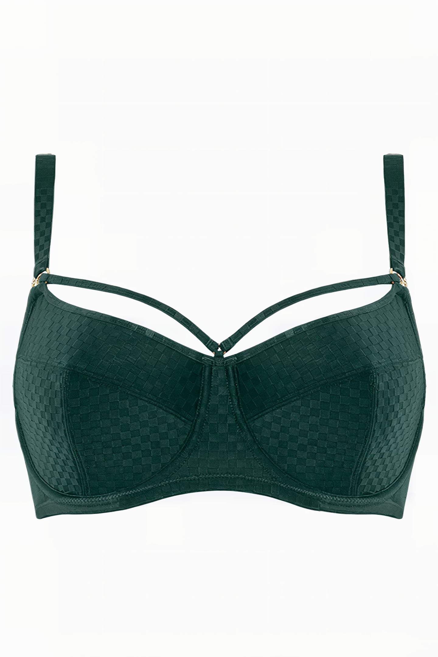SPACE ODYSSEY CHECKERED PINE GREEN BALCONY BRA 3