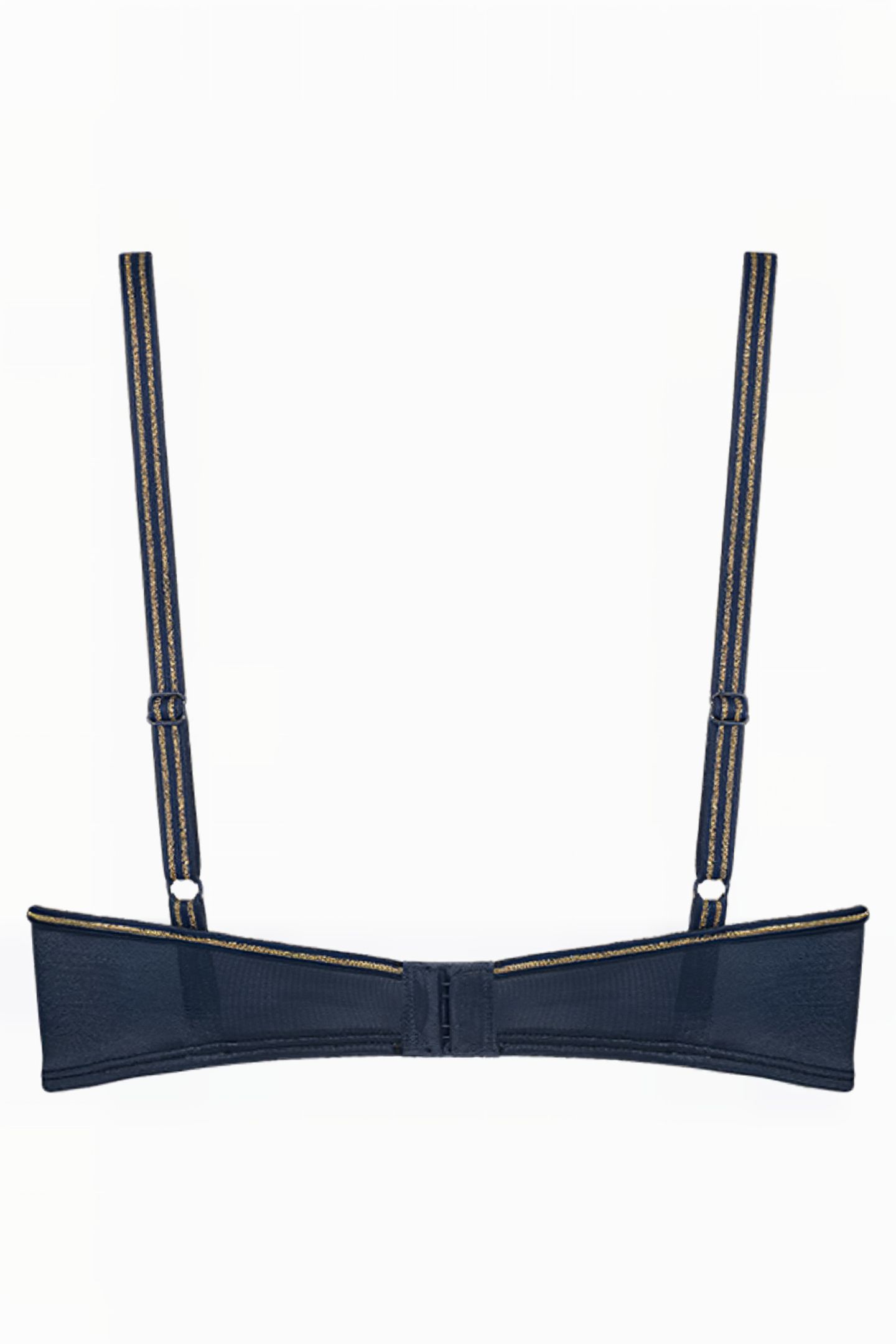 MANJIRA DARK BLUE AND GOLD PLUNGE BALCONY BRA 4