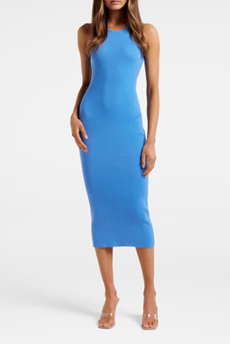 BECKY OPEN BACK MIDI KNIT DRESS TRUE BLUE 1