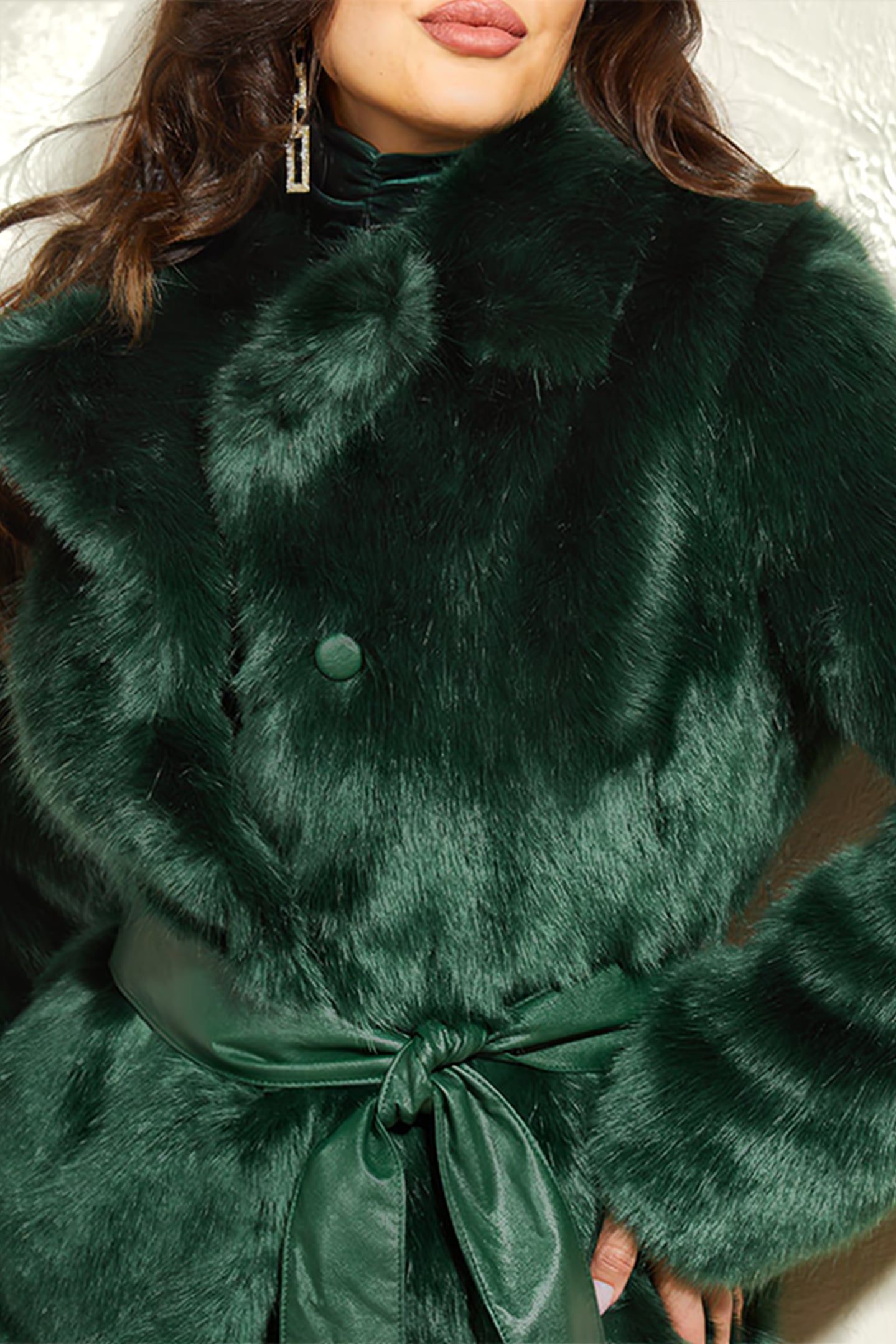 MARCIANO BY GUESS MATILDA COAT JET BLACK FAUX FUR 5