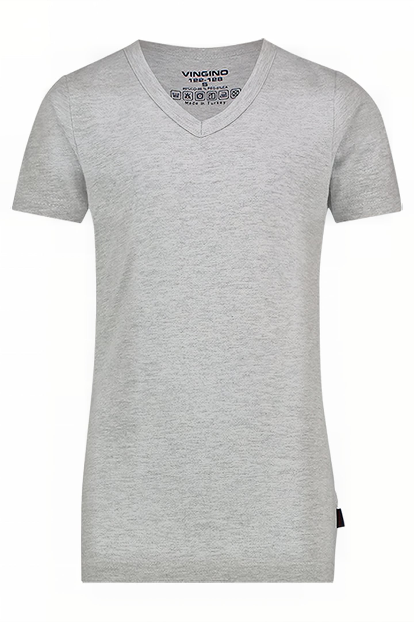 SHORT SLEEVE V NECK TS BOYS GREY MELE 1