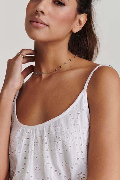LADIES IBIZA DRESS BRODERIE ANGLAISE BRIGHT WHITE 6