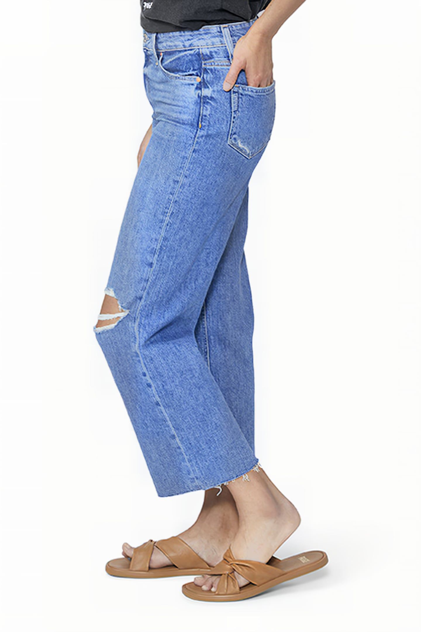 NELLIE RAW HEM DANDELION DESTRUCTED 4