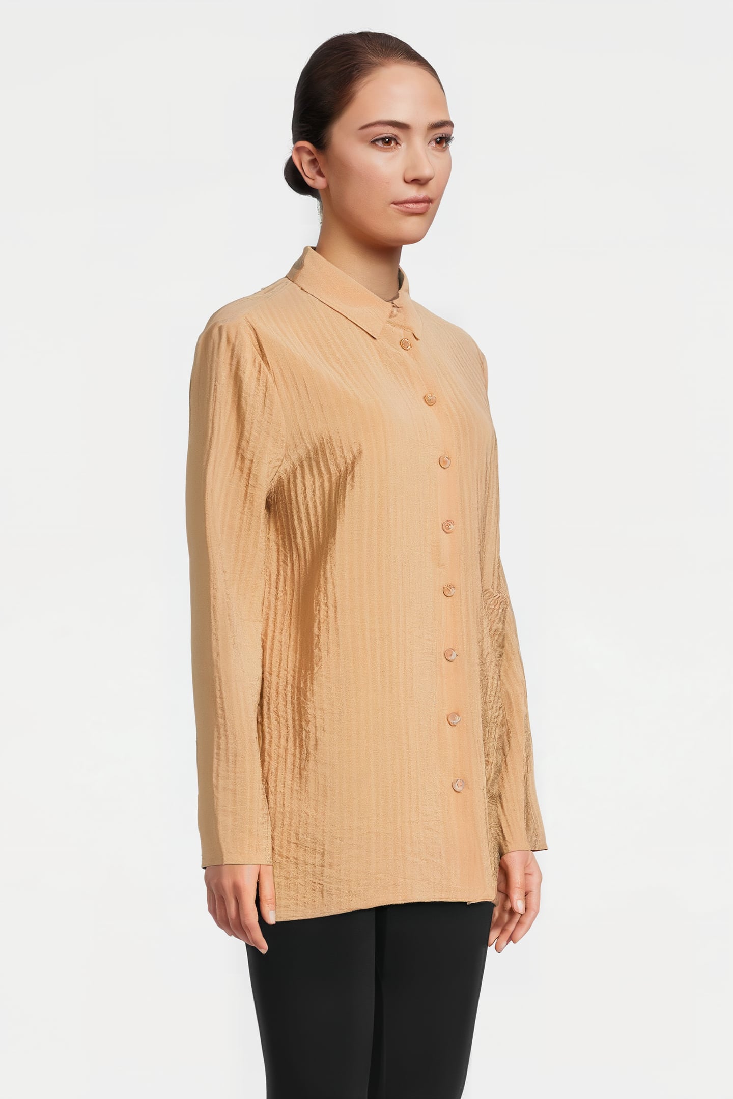 NORELL STRUCTURED SHIRT L/S FADED SAND 4