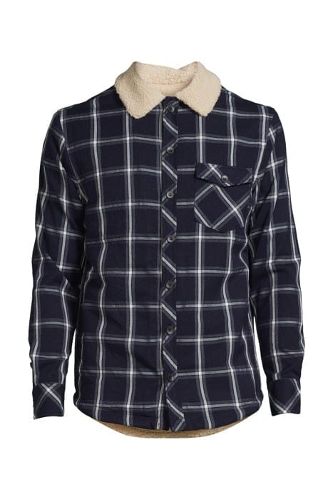 SHERPA LINED SHIRT JACKET NAVY/WHT 1