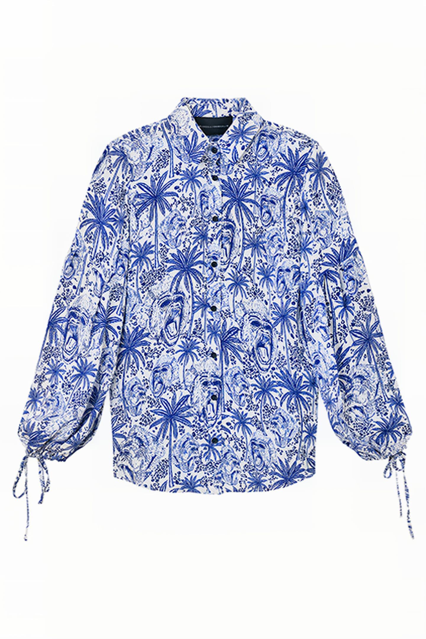 VOLUMINOUS-SLEEVE BLOUSE MONKEY PRINT 4