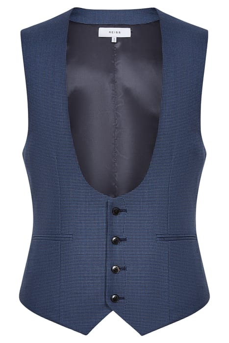 MILLENNIUM WAISTCOAT — INDIGO PUPPYTOOTH 1