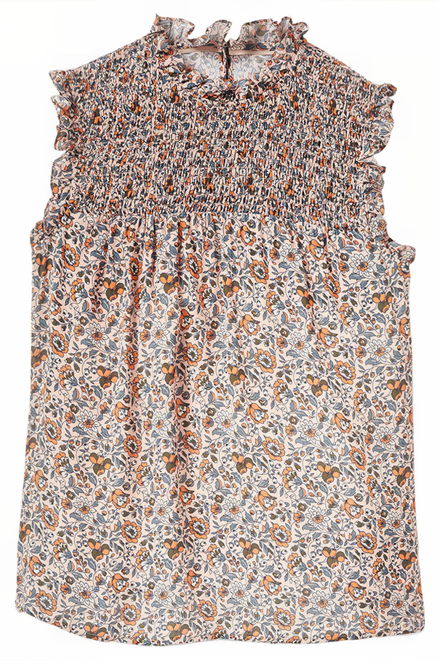 SLEEVELESS SMOCKED TOP PNT 5