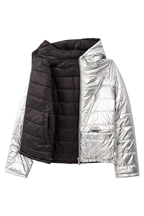 GIRL’S SILVER AND BLACK REVERSIBLE BODYWARMER SILVER / BLACK 3