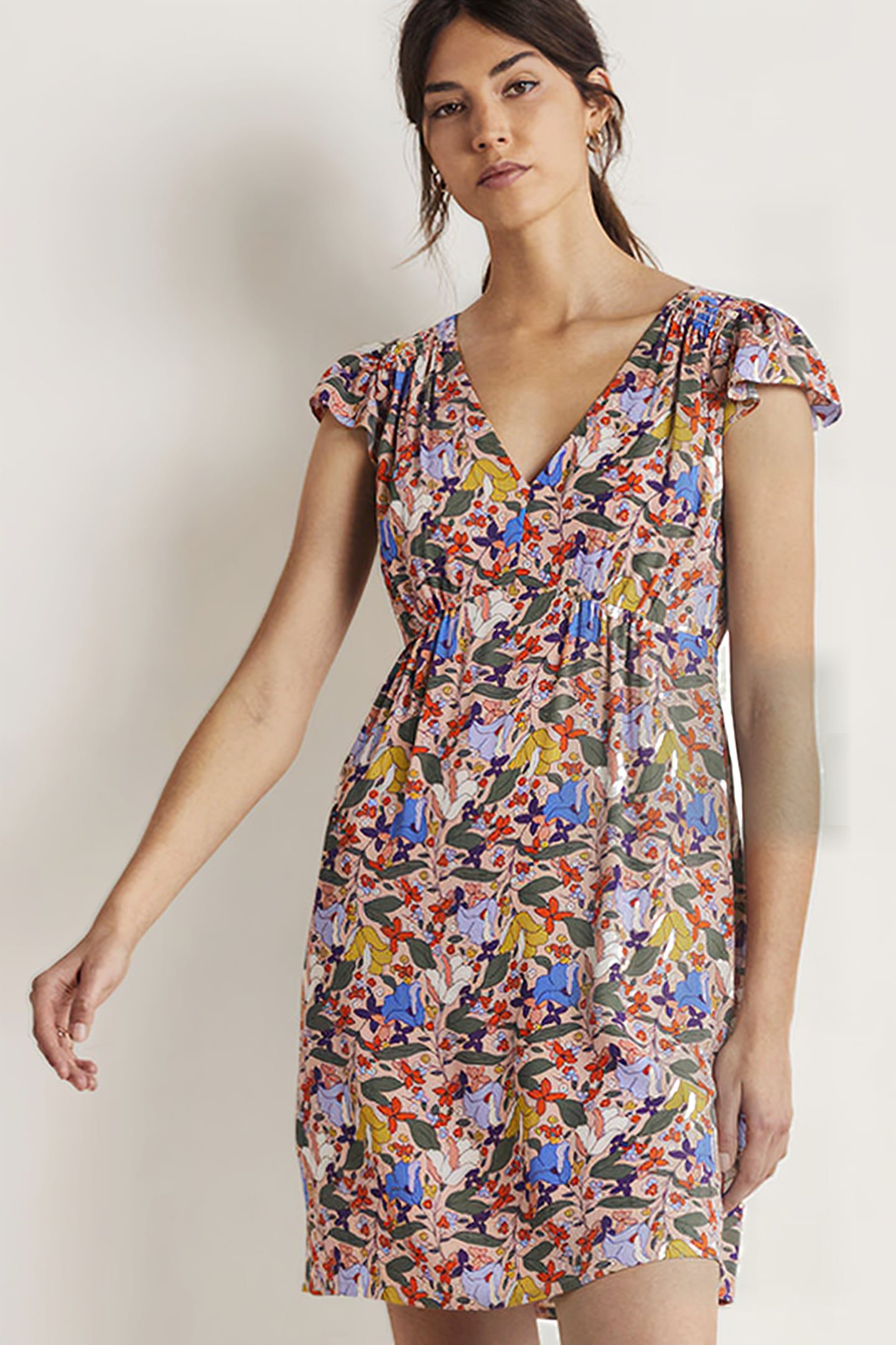 GRACE FLUTTER SLEEVE DRESS PNK 1