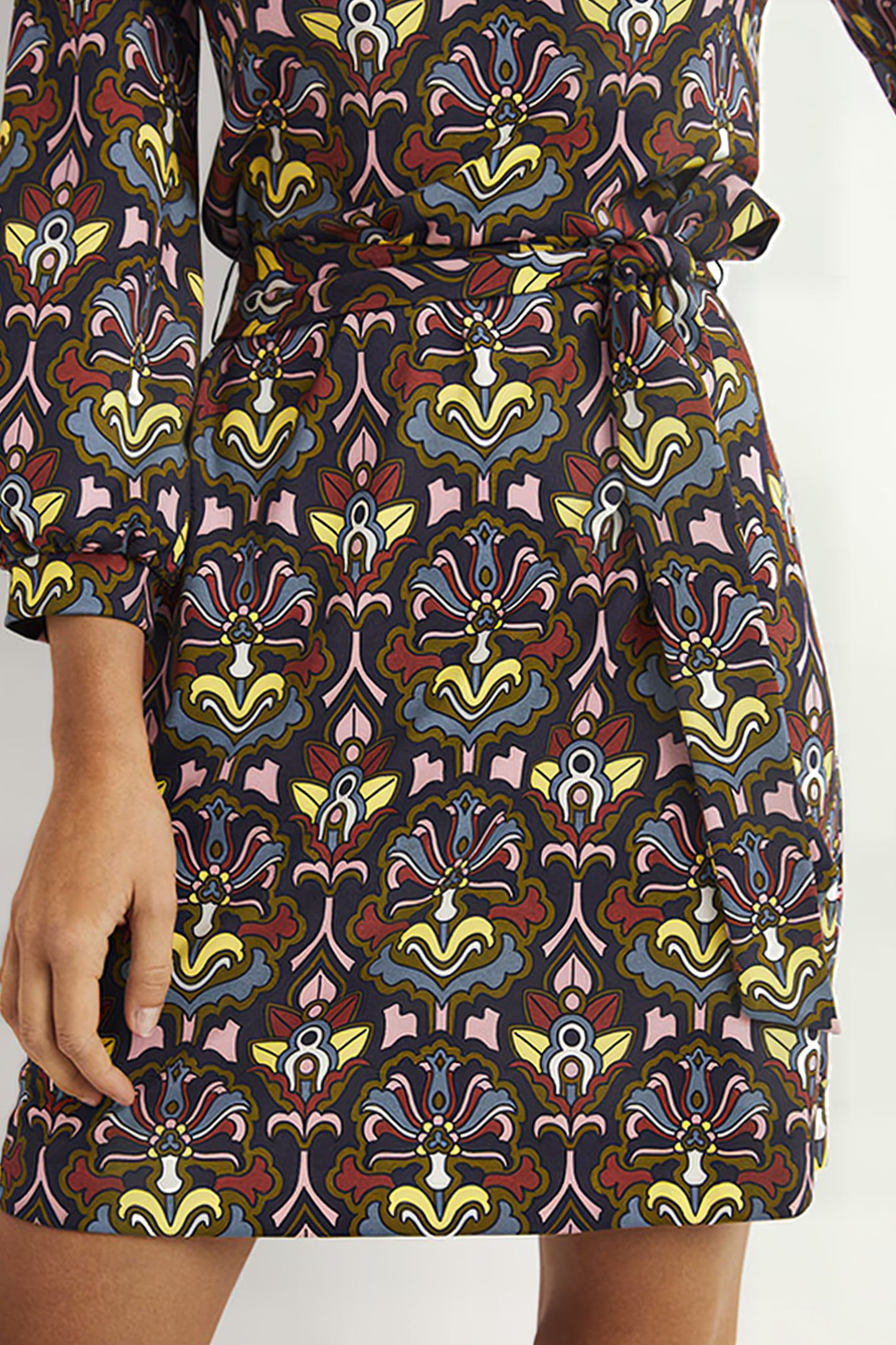 TIE DETAIL JERSEY SHIFT DRESS NSP 5