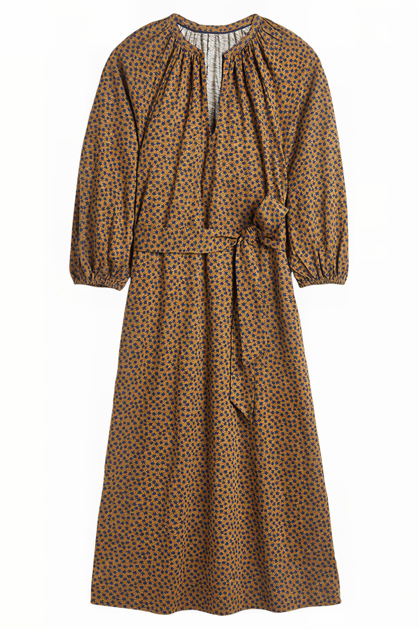 NOTCH NECK JERSEY MIDI DRESS BRN 5