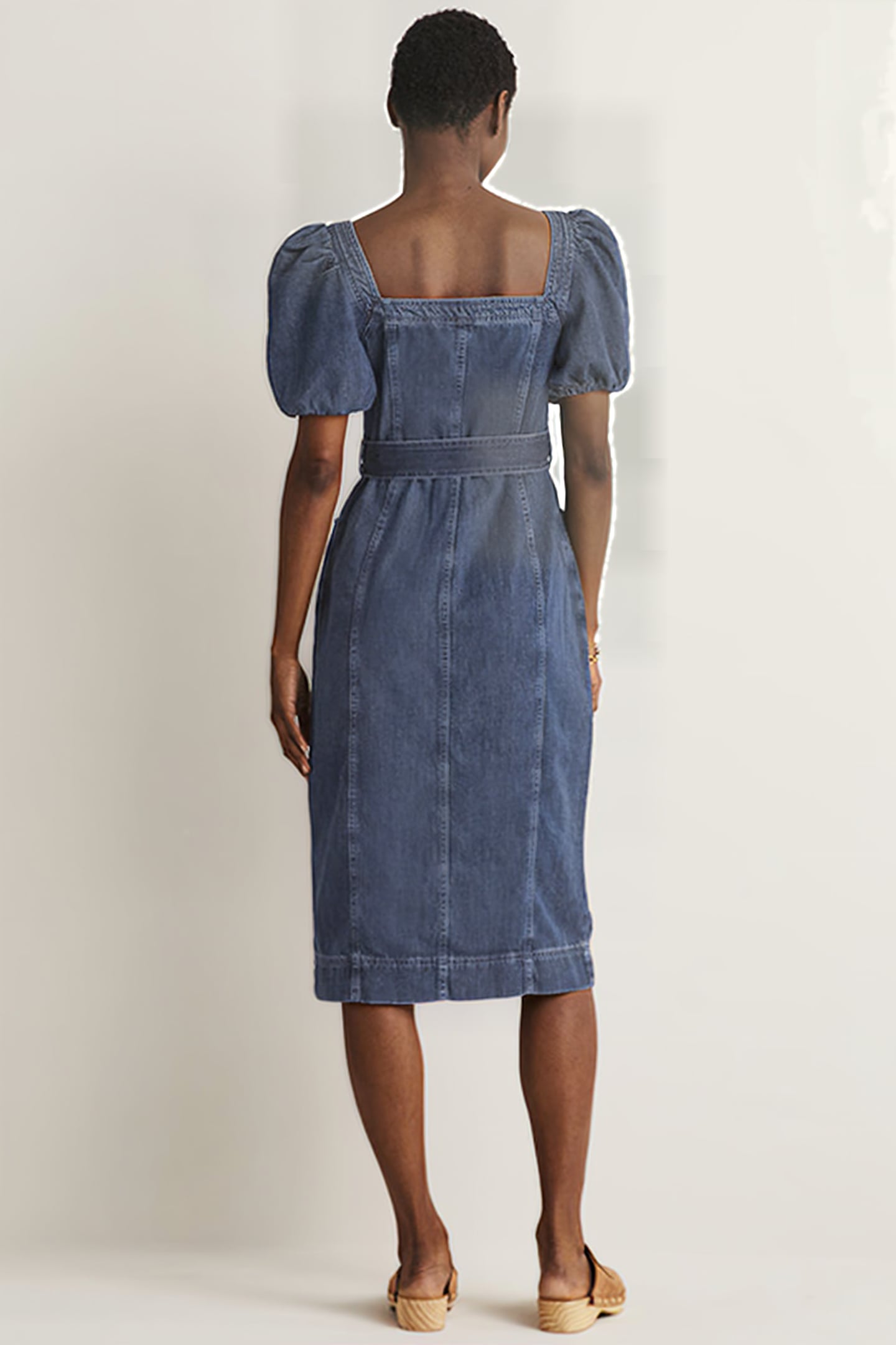 SQUARE NECK DENIM DRESS DDN 3