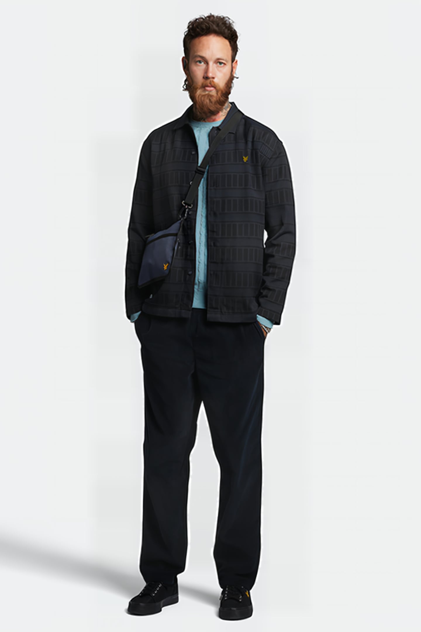 GRID OVERSHIRT DARK NAVY/JET BLACK 3