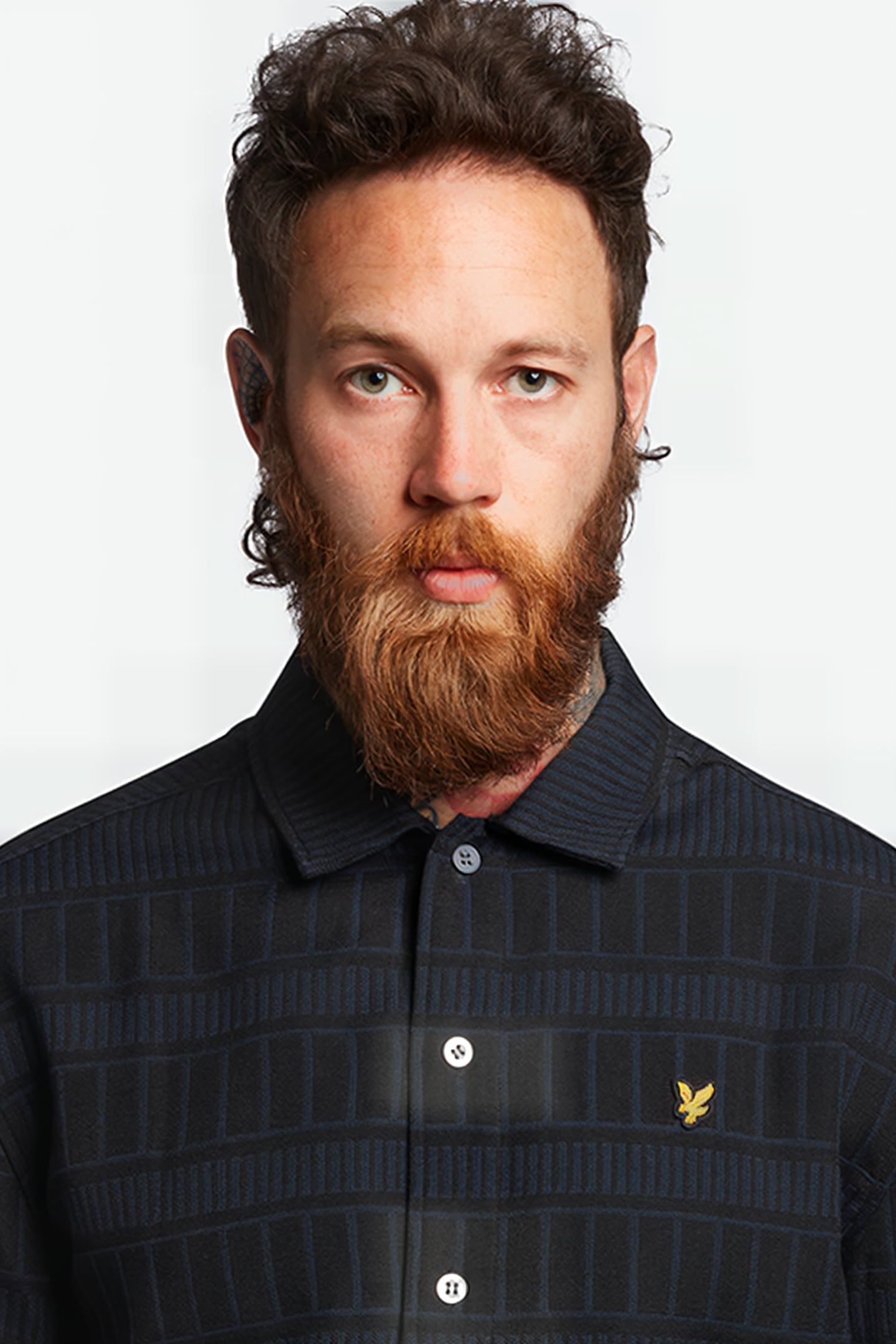 GRID OVERSHIRT DARK NAVY/JET BLACK 4