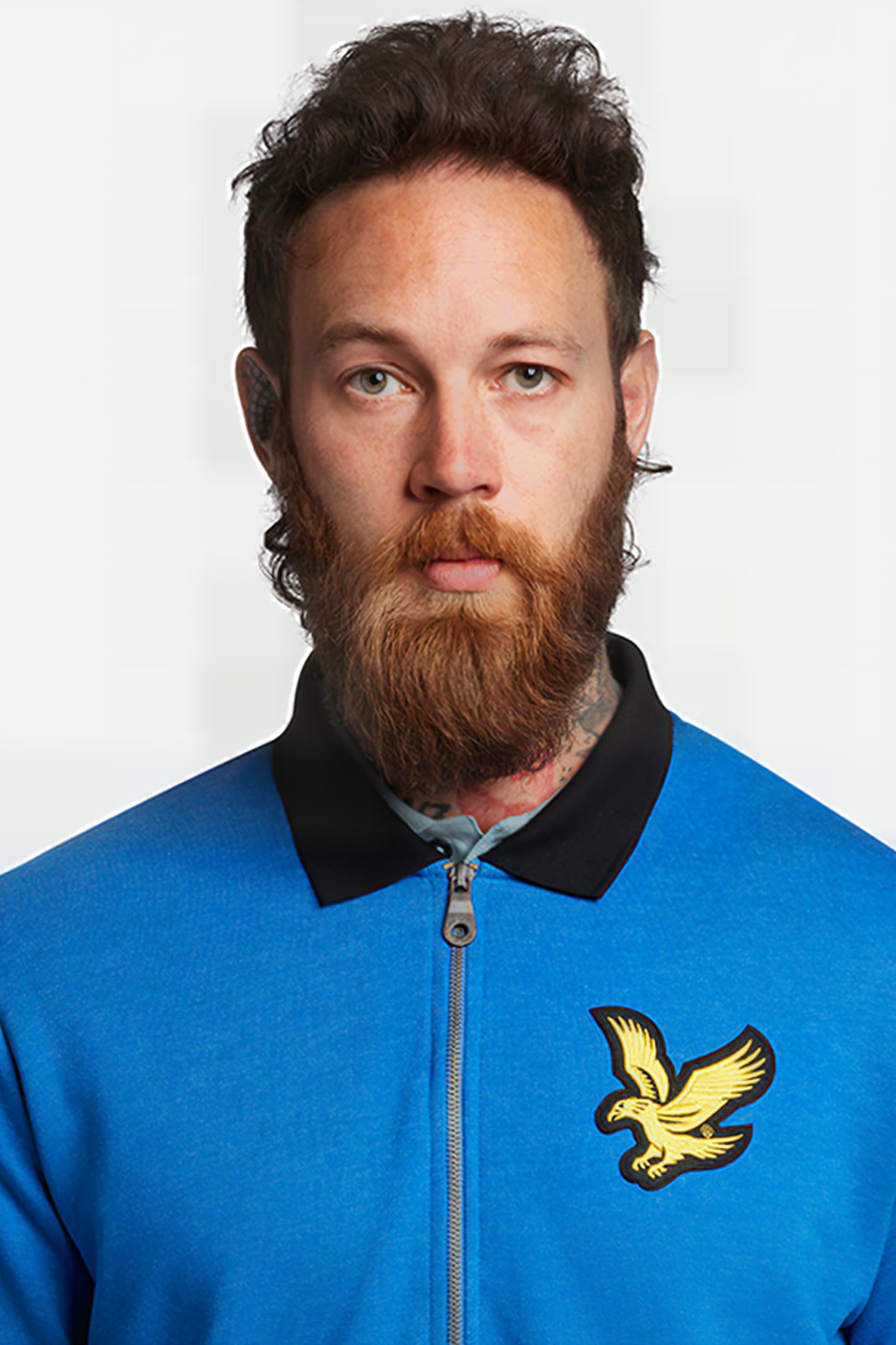 BLOCK MARL 1/2 ZIP TRACK POLO BRIGHT BLUE MARL 4