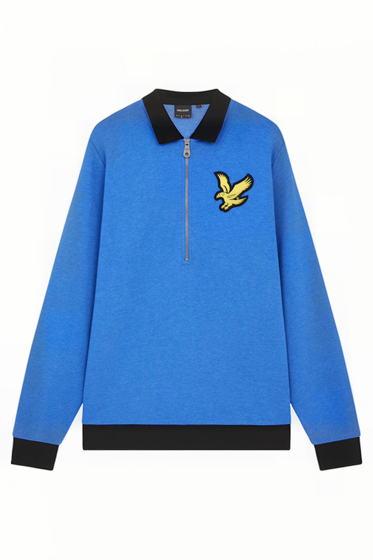BLOCK MARL 1/2 ZIP TRACK POLO BRIGHT BLUE MARL 5