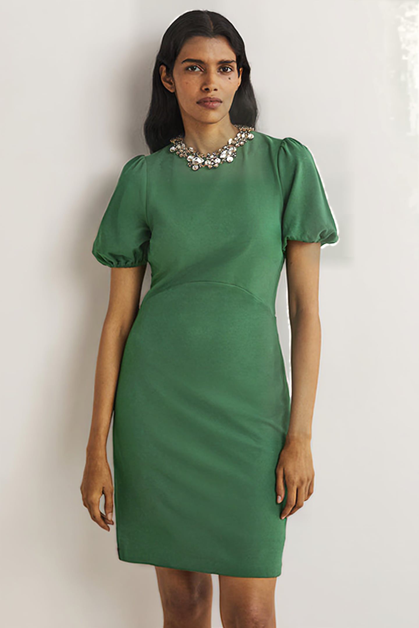 CUT OUT JERSEY MINI DRESS GRN 1
