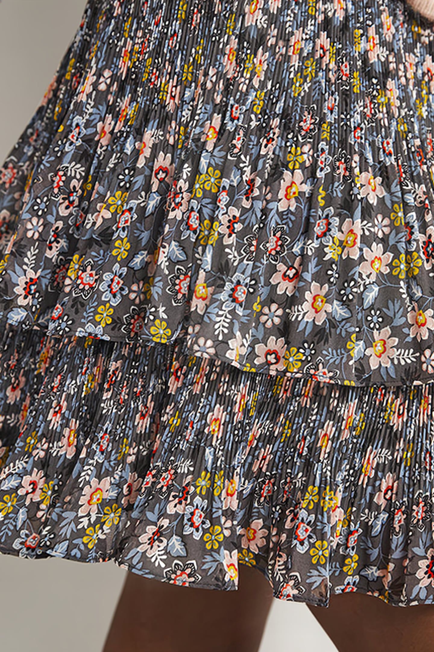 PLISSE MINI SKIRT GRY 5