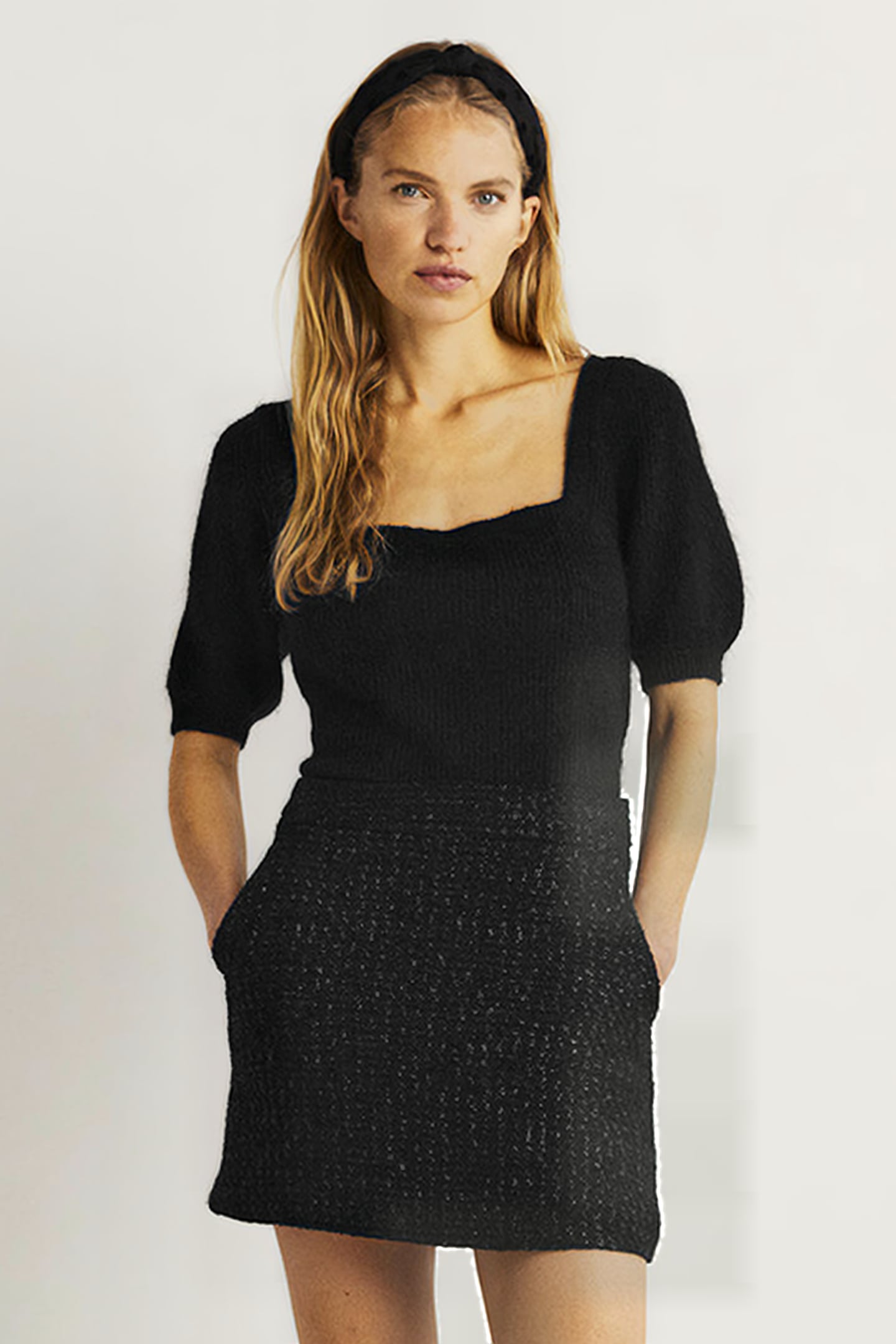 SQUARE NECK FLUFFY JUMPER BLK 3