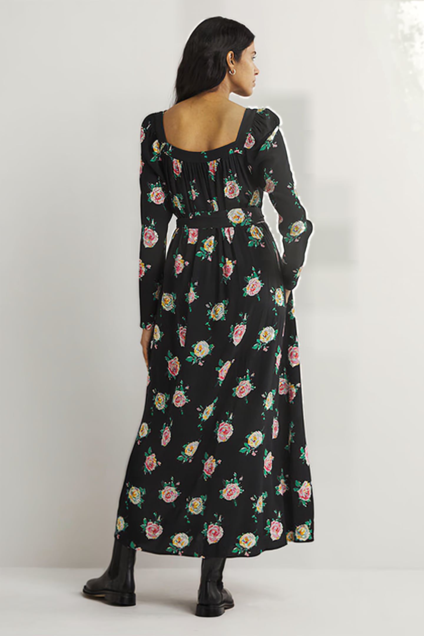 SQUARE NECK MAXI DRESS BLK 2