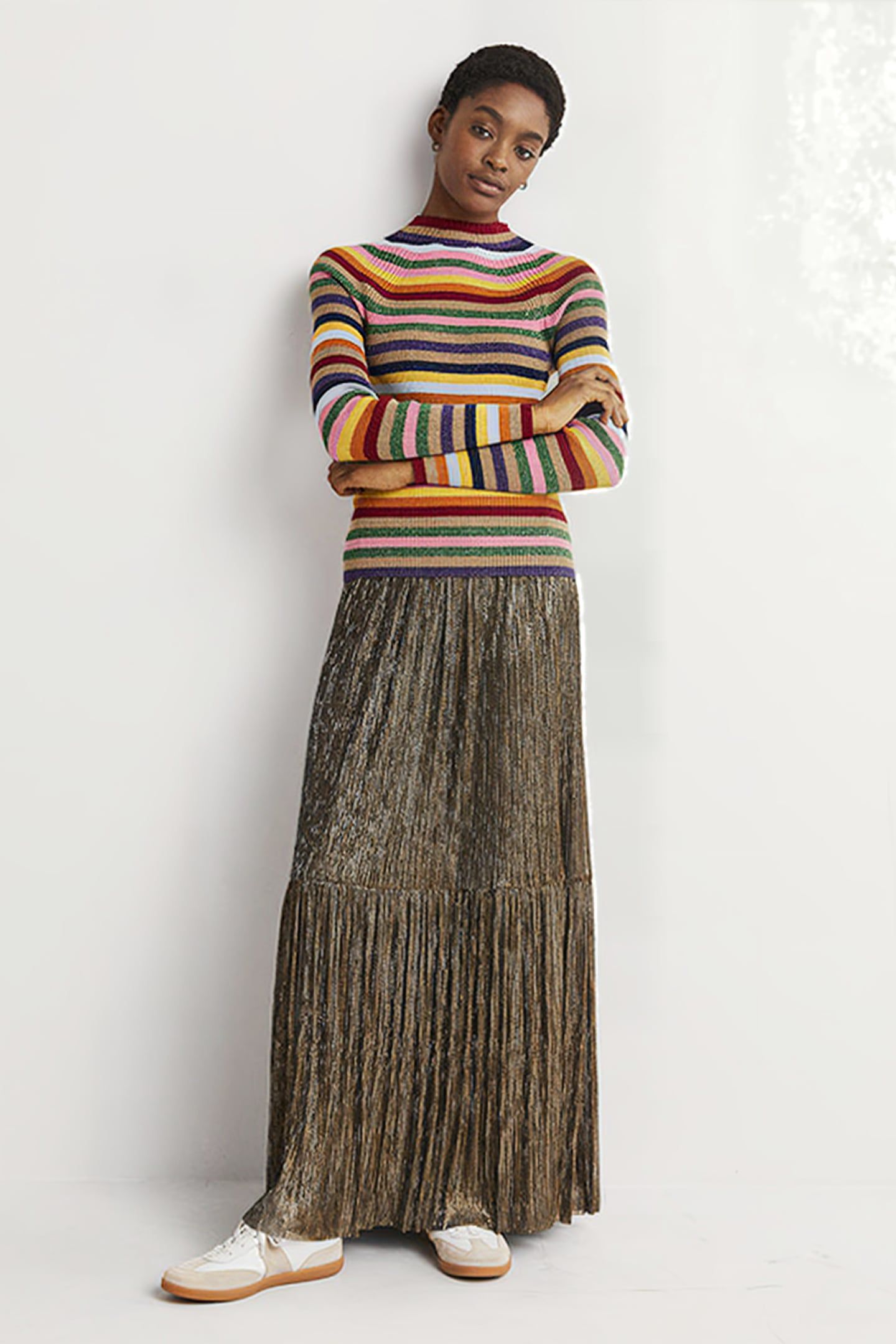METALLIC PARTY MAXI SKIRT MUL 3