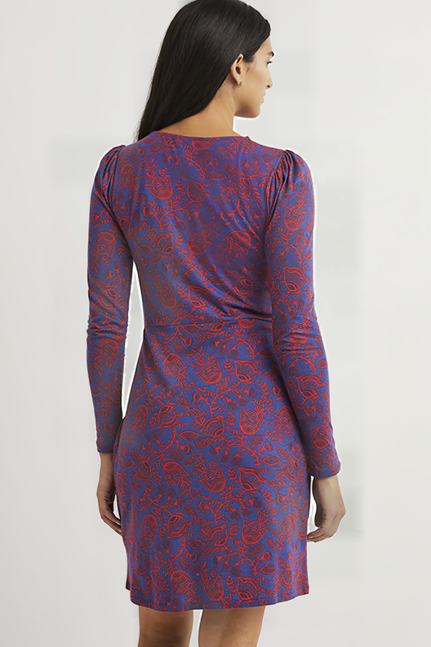 RUCHED JERSEY MINI DRESS BLU 2