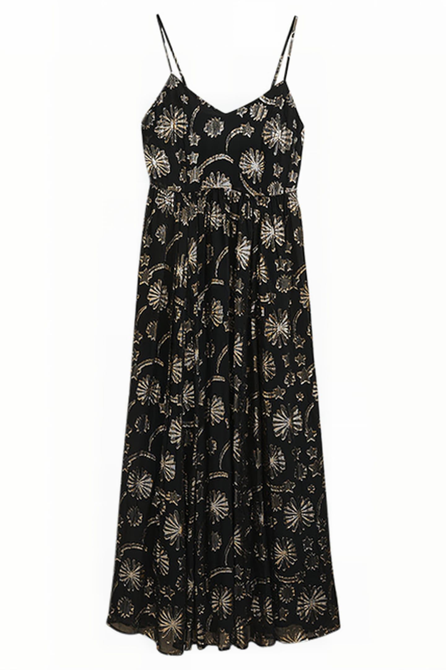 METALLIC JACQUARD MAXI DRESS BLA 5