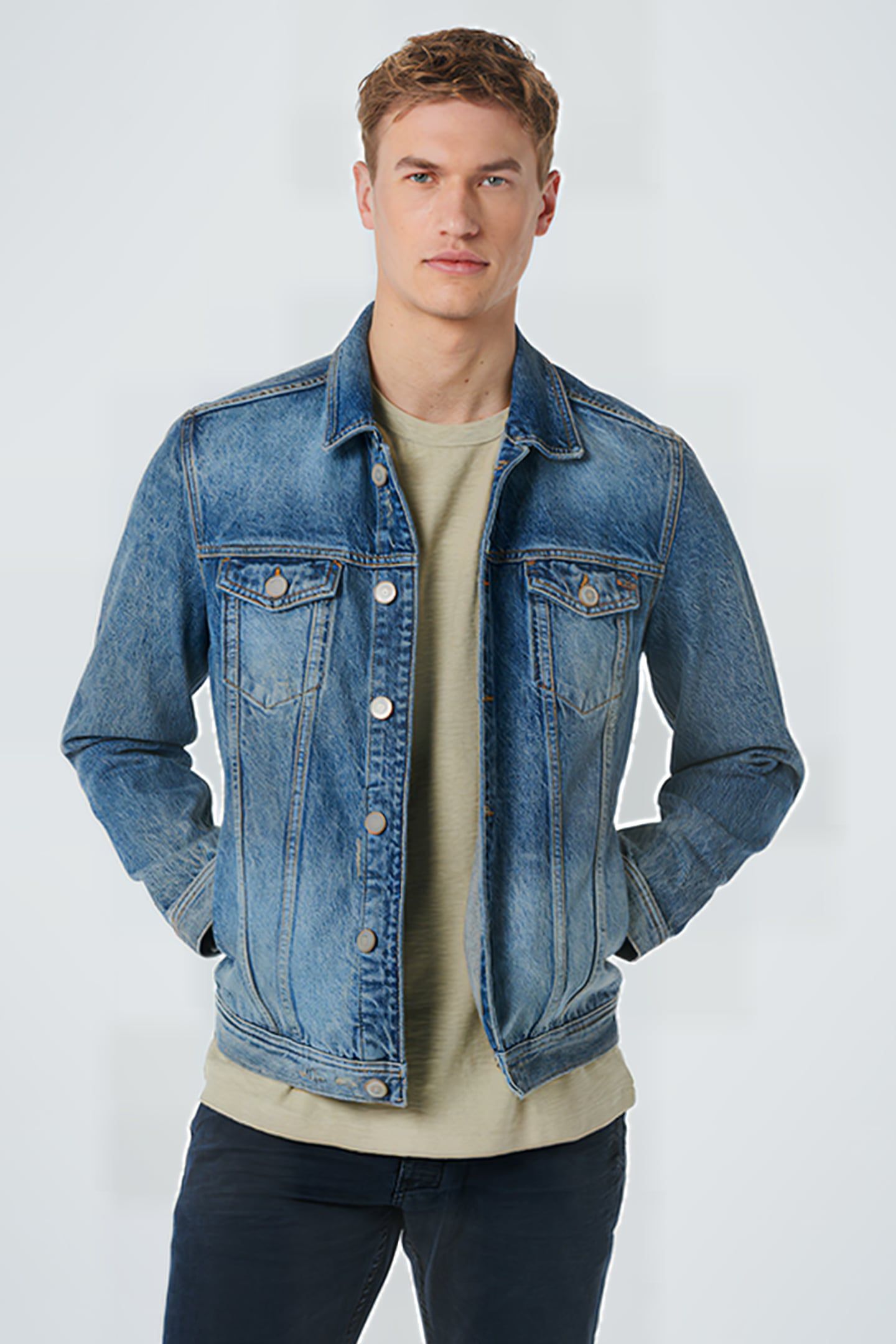 JACKET SHORT FIT DENIM RECYCLED COTTON INDIGO 2