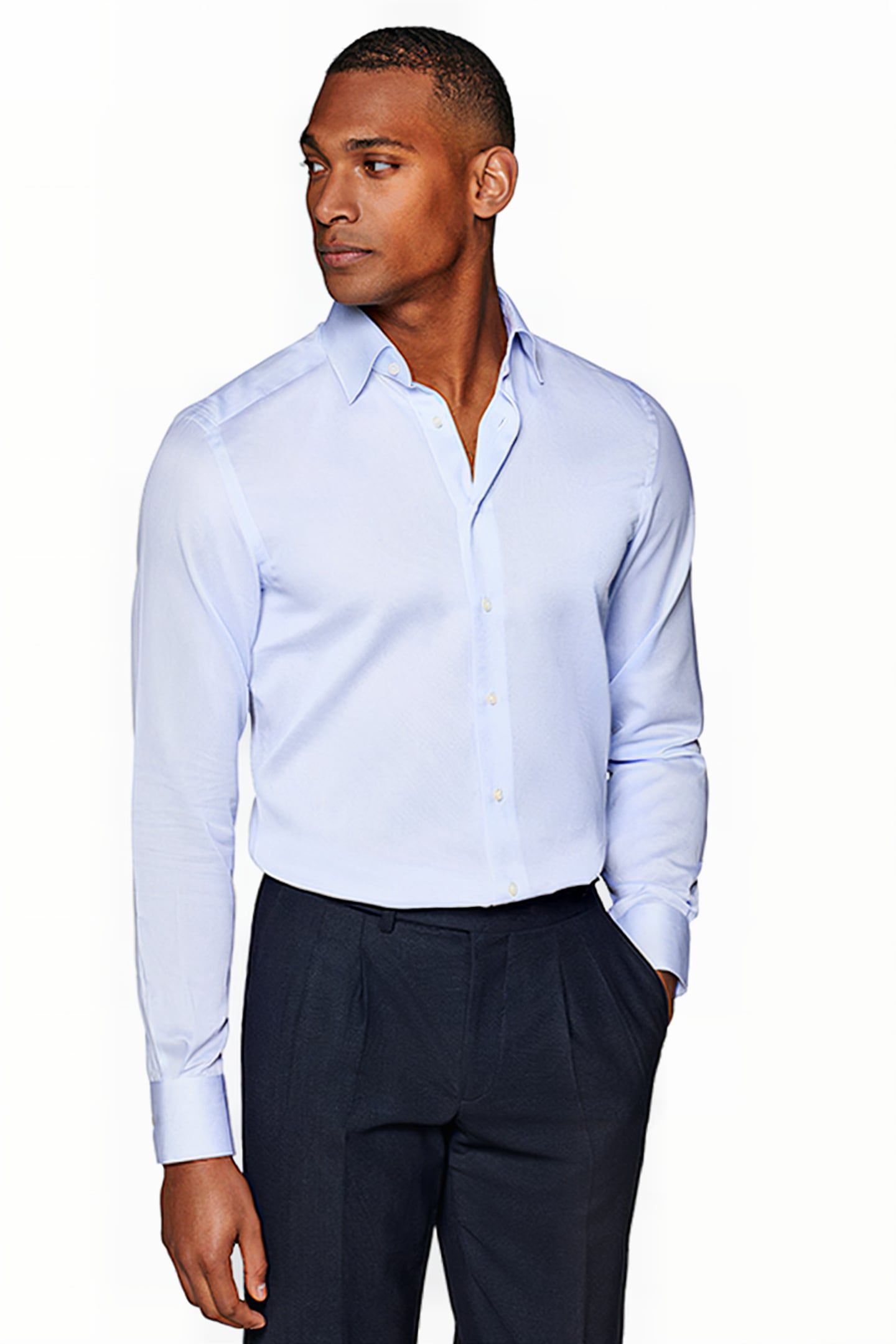 Light Blue Checked Slim Fit Shirt 1