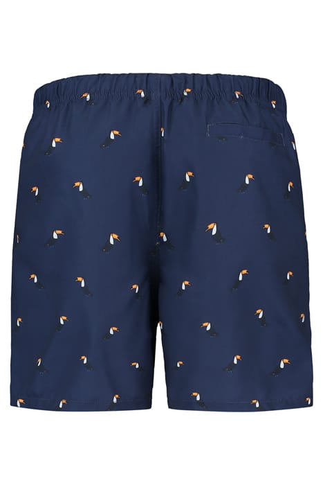 MEN SWIM SHORT TUCAN MICRO PEACH DARK NAVY BLUE 7